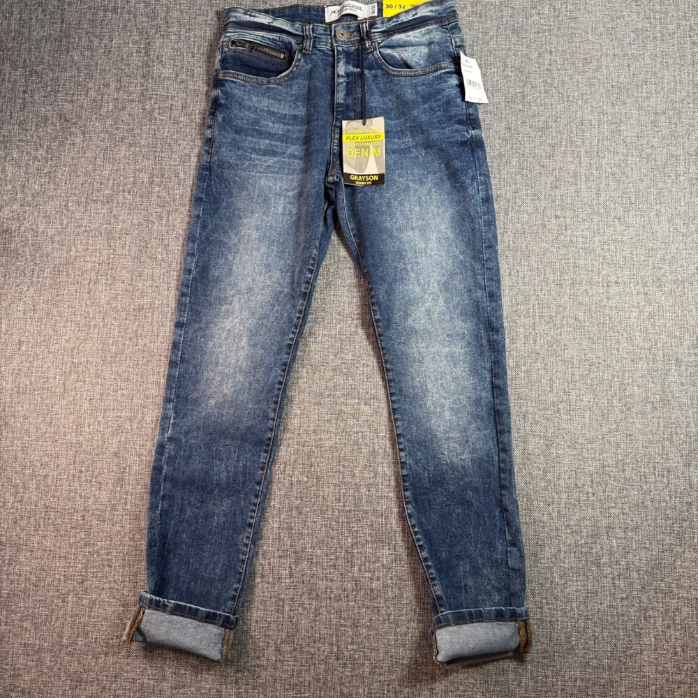 Mens Modern Culture Grayson Skinny Jeans | 30 Waist Blue Flex |Performance Denim